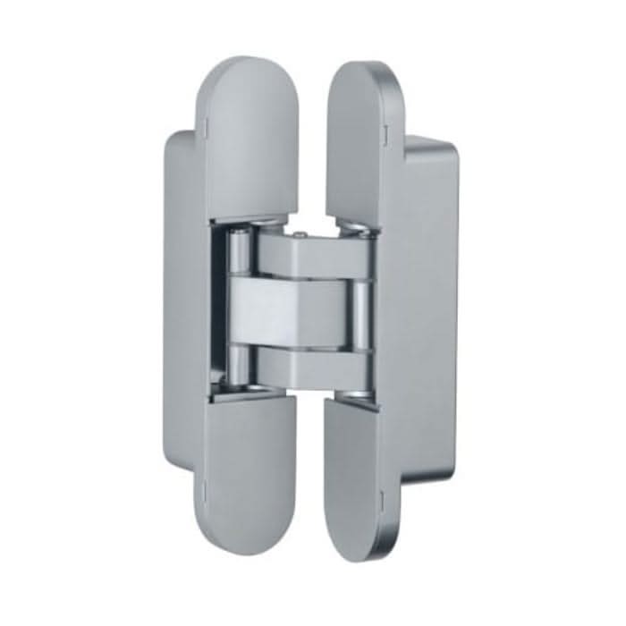Onzichtbaar 3D scharnier 135x28 mm mat chroom - vooraanzicht