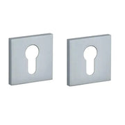 STILE cilinderrozetten mat chroom (53 x 53 mm, dikte 7 mm) – vooraanzicht