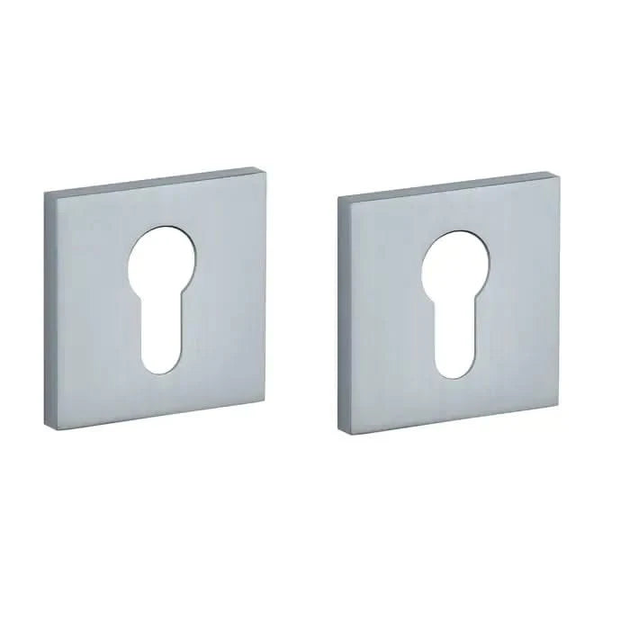 STILE cilinderrozetten mat chroom (53 x 53 mm, dikte 7 mm) – vooraanzicht
