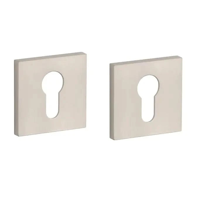 STILE cilinderrozetten nikkel (53 x 53 mm, dikte 7 mm) – vooraanzicht