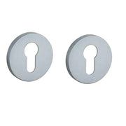 STILE cilinderrozetten mat chroom (Ø 53 mm, dikte 7 mm) – vooraanzicht