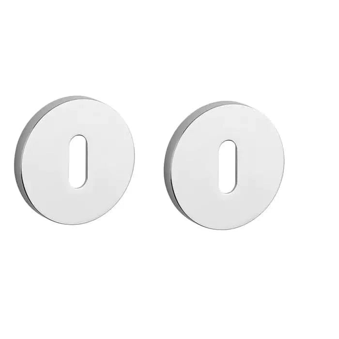 STILE sleutelrozetten chroom gepolijst (Ø 53 mm, dikte 7 mm) – vooraanzicht