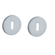 STILE sleutelrozetten mat chroom (Ø 53 mm, dikte 7 mm) – vooraanzicht