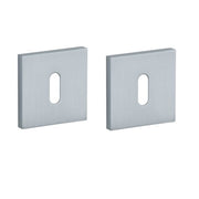 STILE sleutelrozetten mat chroom (53 x 53 mm, dikte 7 mm) – vooraanzicht