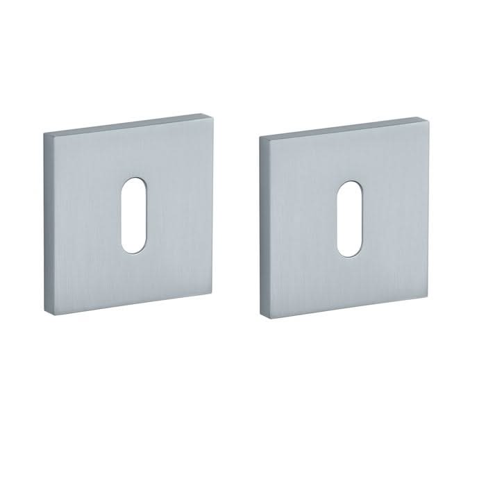 STILE sleutelrozetten mat chroom (53 x 53 mm, dikte 7 mm) – vooraanzicht