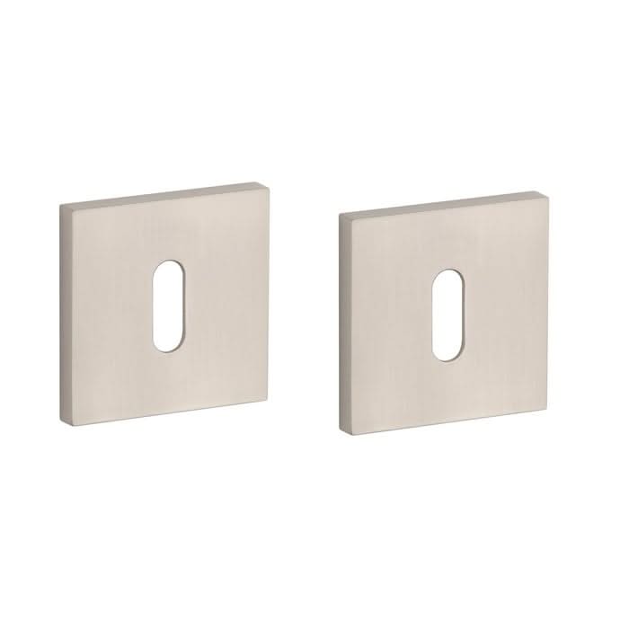 STILE sleutelrozetten nikkel (53 x 53 mm, dikte 7 mm) – vooraanzicht