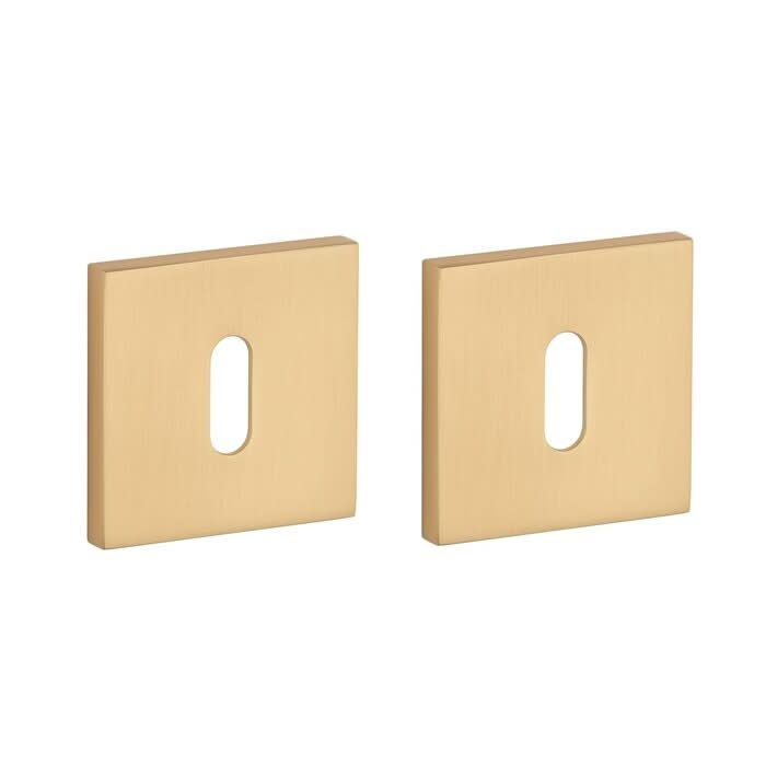 STILE sleutelrozetten Mat Goud 53 x 53 x 7 mm – vooraanzicht