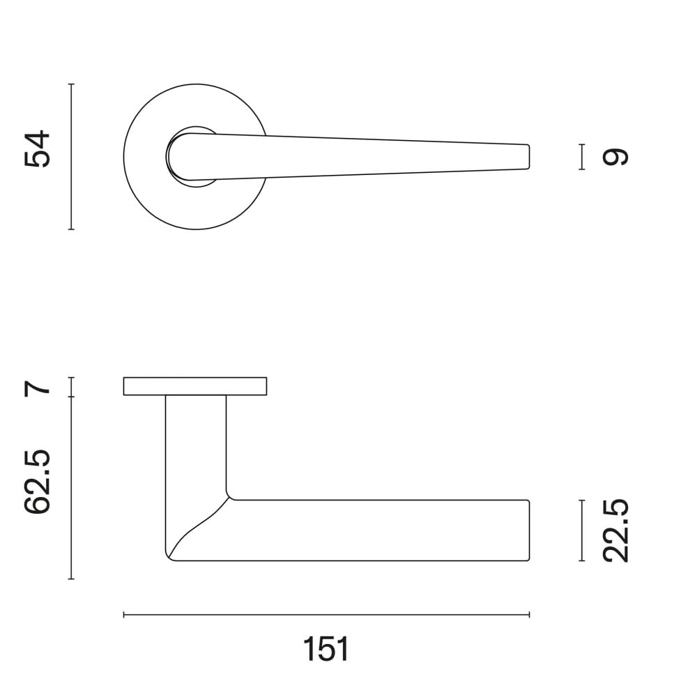 Stile deurklink Salta mat goud detail