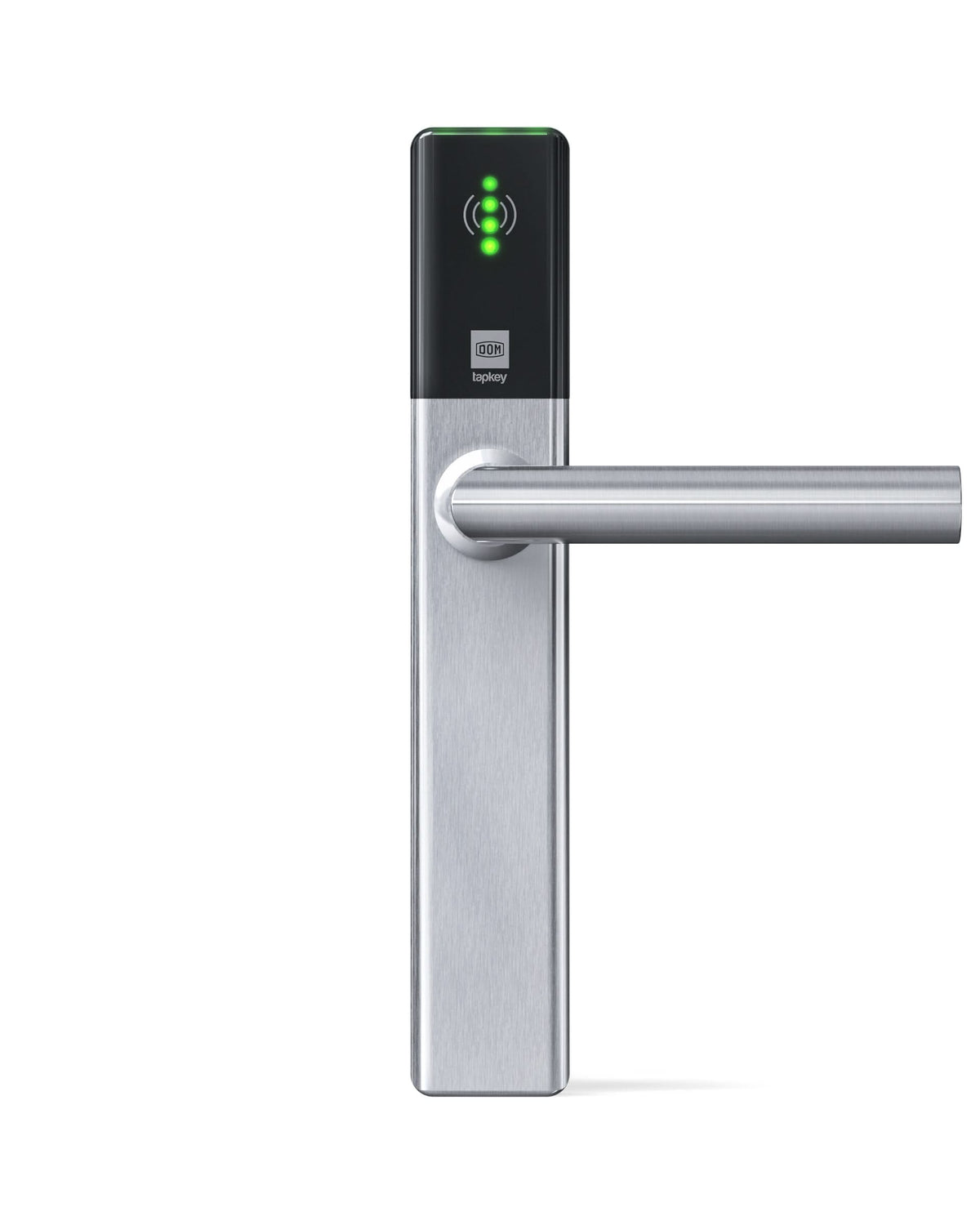 DOM Tapkey Guard S Slimline Blind zilver digitaal beslag – schuin vooraanzicht