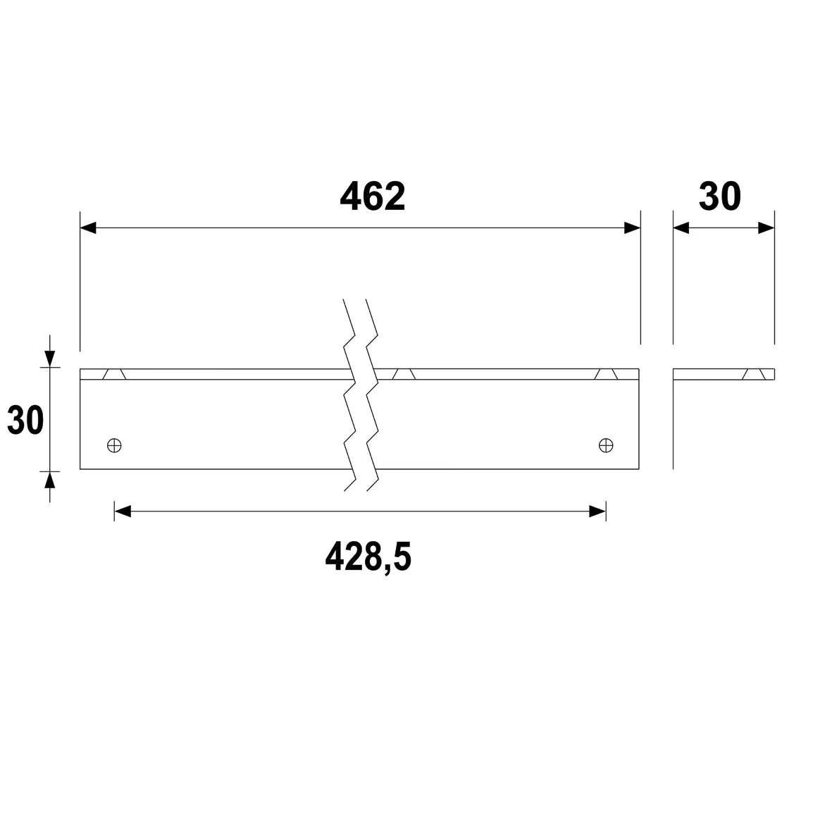 AXA hoekconsole glij-arm duwzijde aluminium geanodiseerd – detail