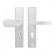 AXA Edge Plus veiligheidsbeslag Wing-knop en kruk PC72 aluminium F1 vooraanzicht