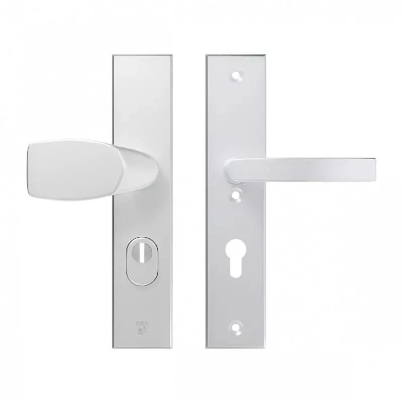 AXA Edge Plus veiligheidsbeslag Wing-knop en kruk PC72 aluminium F1 vooraanzicht