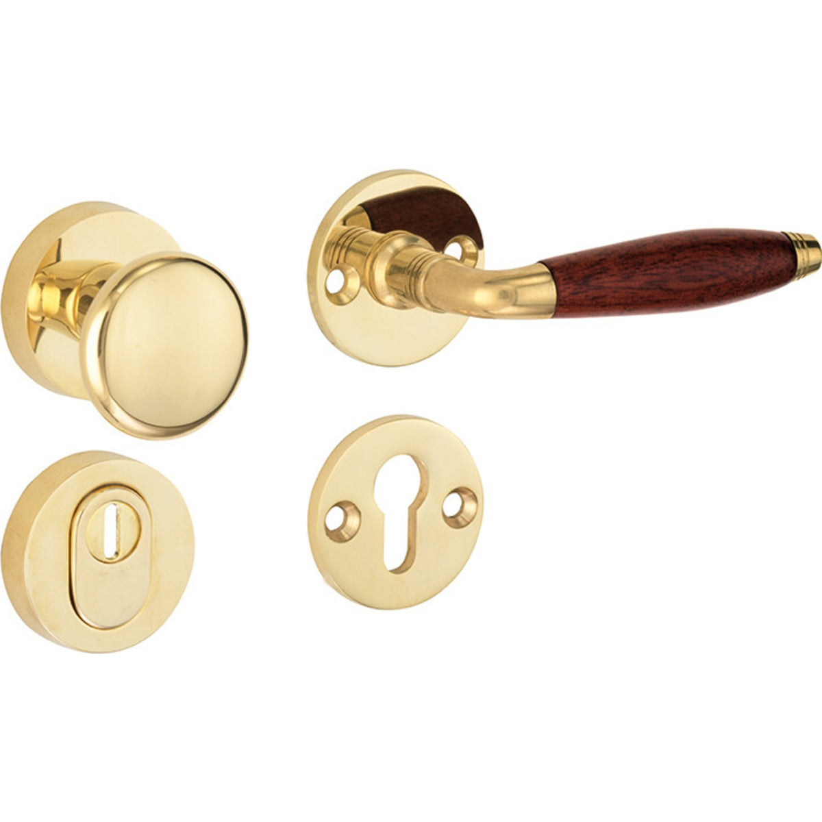 Artitec Mi Satori knop/kruk op rozet Bonton Palissander messing ongelakt productfoto