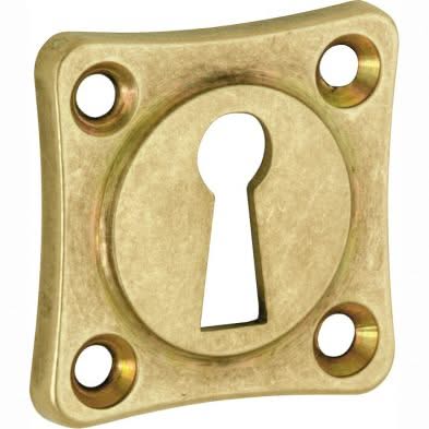 Artitec sleutelrozet vierkant 38 x 38 mm messing antiek – vooraanzicht
