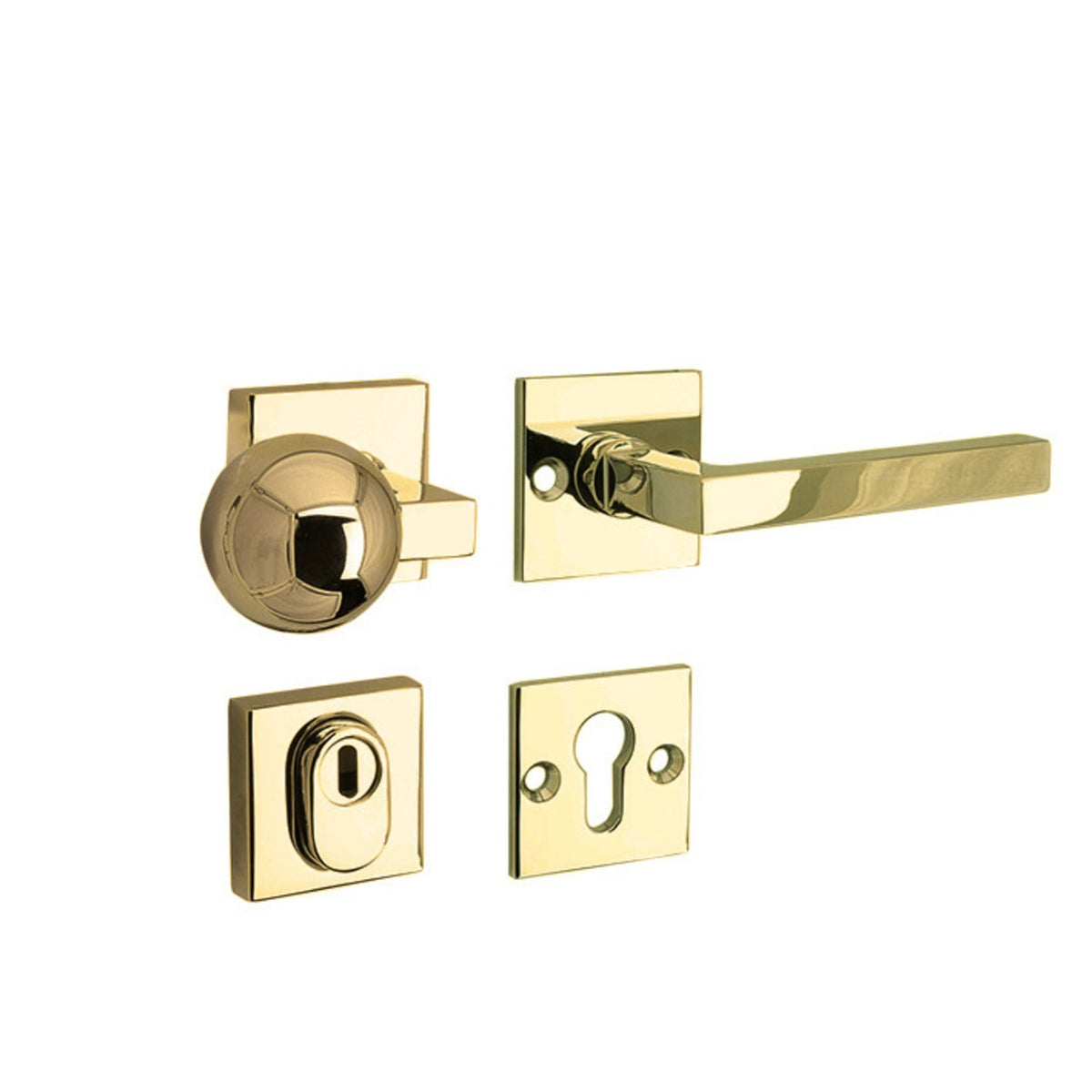 Artitec Mi Satori SKG3 knop/kruk op rozet Kare messing gelakt / messing PVD – vooraanzicht