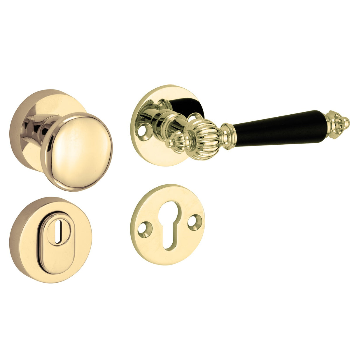Artitec Mi Satori knop/kruk op rozet Nouveau ebben messing gelakt / messing PVD productfoto