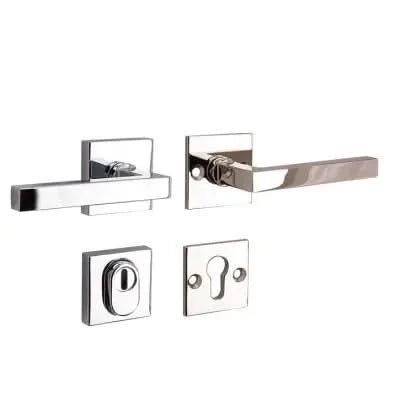 Artitec Mi Satori Kare deurkruk op rozet glans nikkel / glans chroom – vooraanzicht