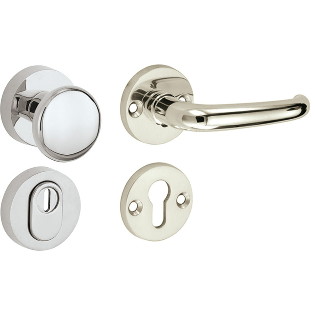Artitec Mi Satori knop/kruk op rozet Halfsabel glans nikkel / glans chroom productfoto