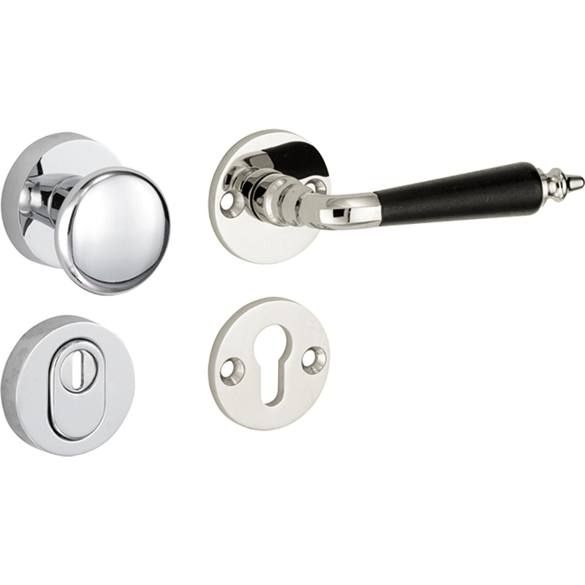 Artitec Mi Satori knop/kruk op rozet Antique ebben glans nikkel / glans chroom productfoto