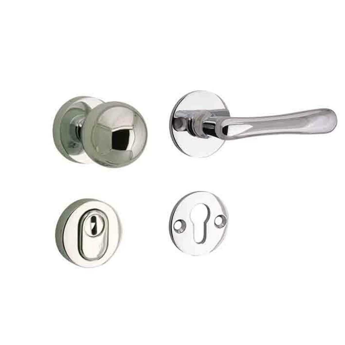 Artitec Mi Satori SKG3 knop/kruk op rozet Linea glans nikkel / glans chroom – vooraanzicht