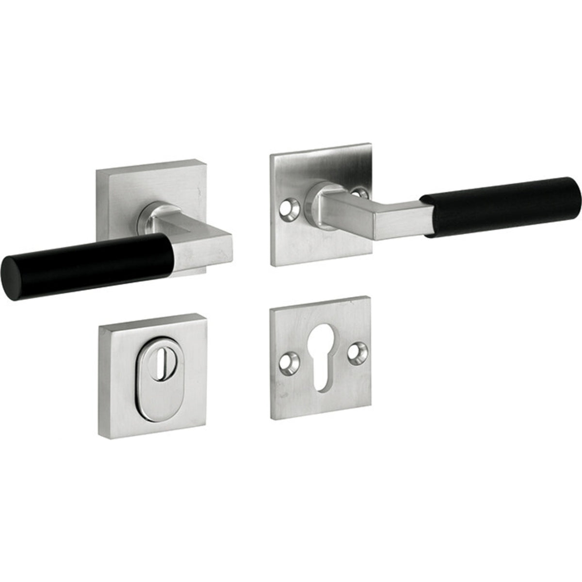 Artitec Mi Satori Bauhaus ebben deurkruk op rozet mat nikkel/mat nikkel PVD vooraanzicht