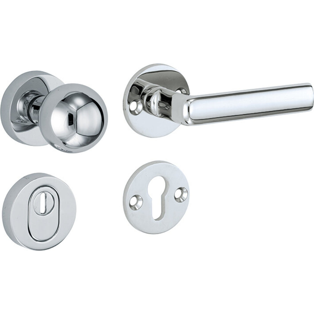 Artitec Mi Satori SKG3 knop/kruk op rozet Padania glans chroom – vooraanzicht (W2100)