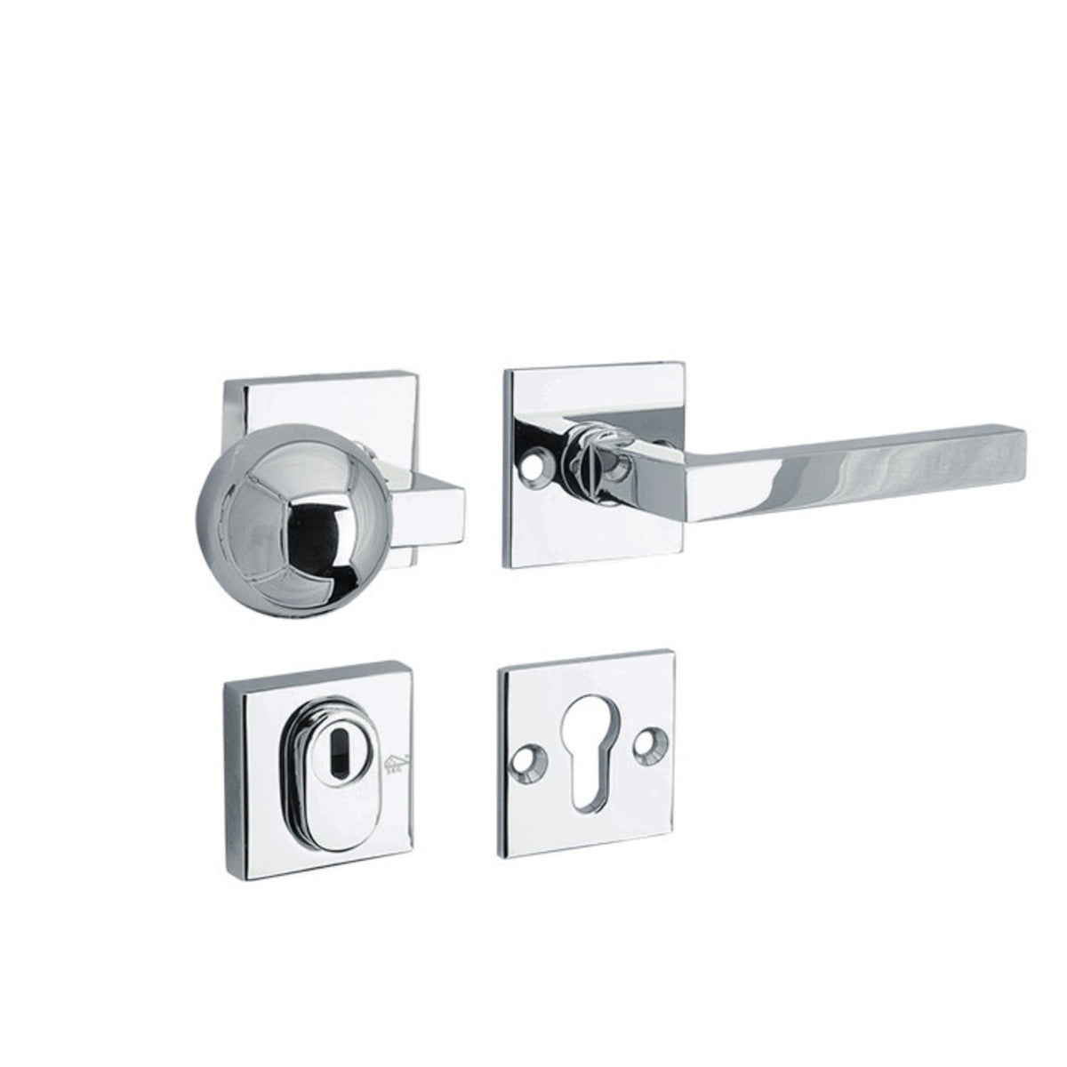 Artitec Mi Satori SKG3 knop/kruk op rozet Kare glans chroom – vooraanzicht