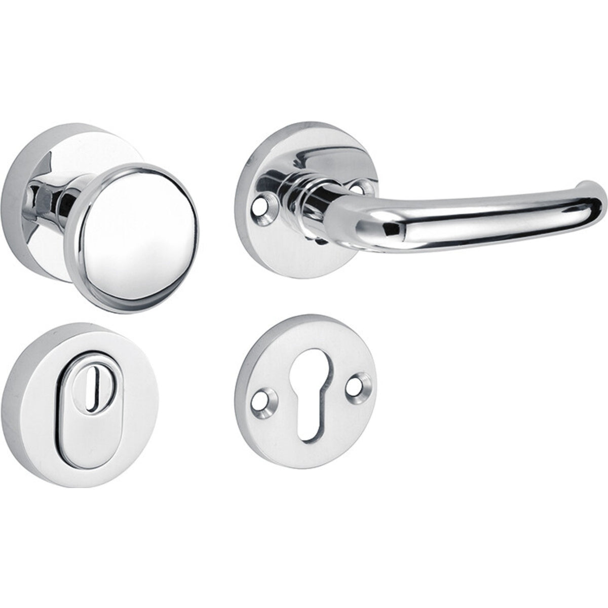 Artitec Mi Satori knop/kruk op rozet Halfsabel glans chroom productfoto