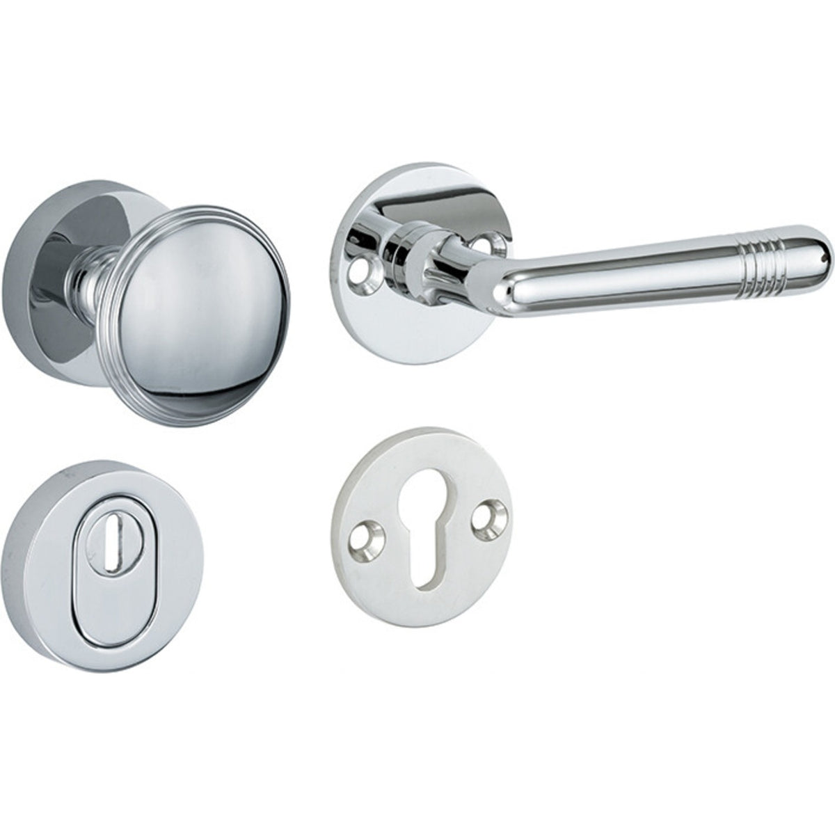 Artitec Mi Satori knop/kruk op rozet Art-Deco glans chroom productfoto
