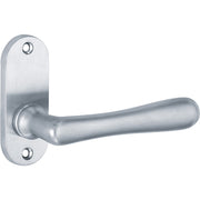 Artitec deurkruk op rozet Linea/ovaal patent mat chroom – vooraanzicht