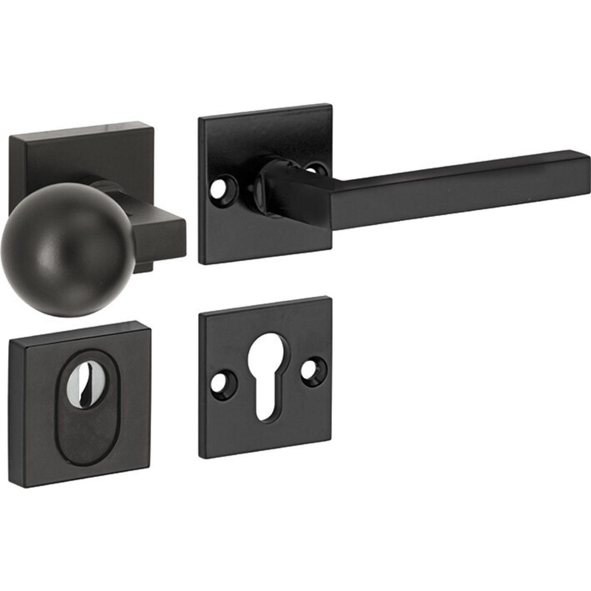 Artitec Mi Satori SKG3 knop/kruk op rozet Kare mat zwart – vooraanzicht