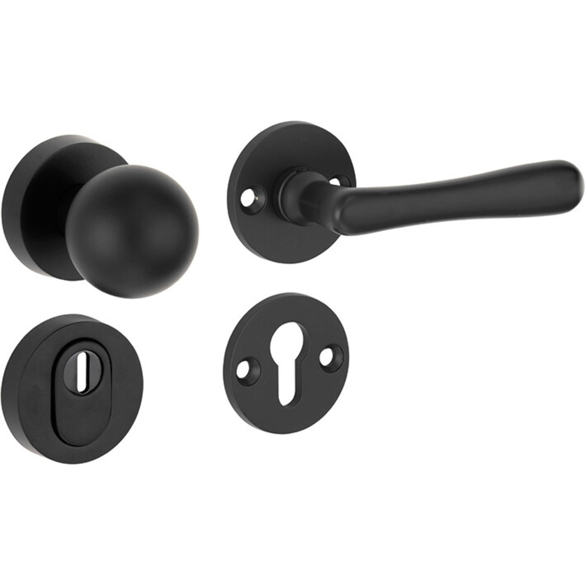 Artitec Mi Satori SKG3 knop/kruk op rozet Linea mat zwart – vooraanzicht
