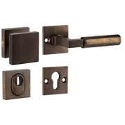Artitec Mi Satori knop/kruk op rozet Bauhaus messing antiek brons vooraanzicht